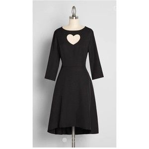 Modcloth/Royal Monk Black Heart Cutout Dress 22W
